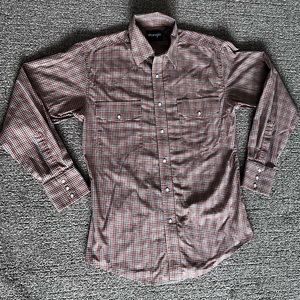 Wrangler Checkered Long Sleeve Pearl Snap Shirt Men’s Size Medium